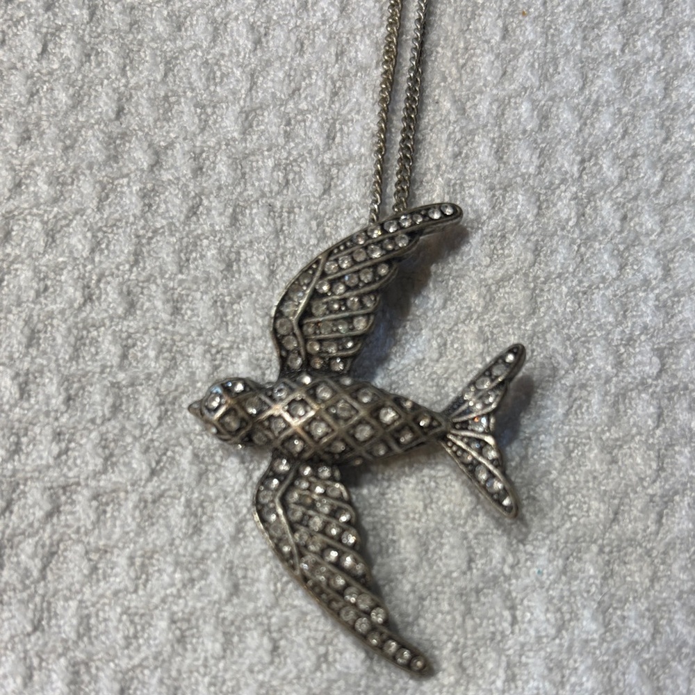 Fossil Silver Bird Pendant Necklace - Picture 5 of 6